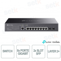 TP-Link Omada SG3210 Switch con 8 Porte Gigabit e 2 Slot SFP - Managed L2+