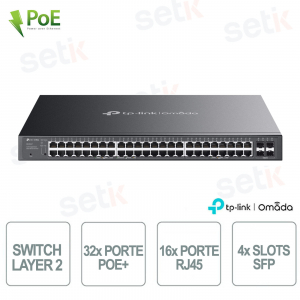 TP-Link Omada SG2452LP Switch 52 Gigabit Ports with 32 PoE+ Ports - Managed L2