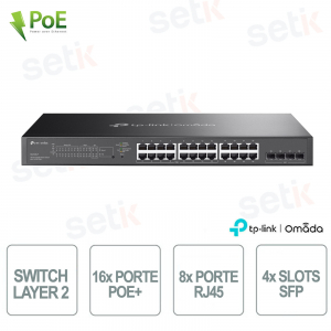 Commutateur Gigabit 28 ports TP-Link Omada SG2428LP incluant 16 PoE+ - L2 géré