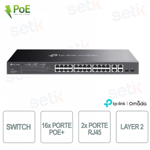 TP-Link Omada SG2218P Smart Gigabit Switch 18 Ports of which 16 PoE+ - Managed L2