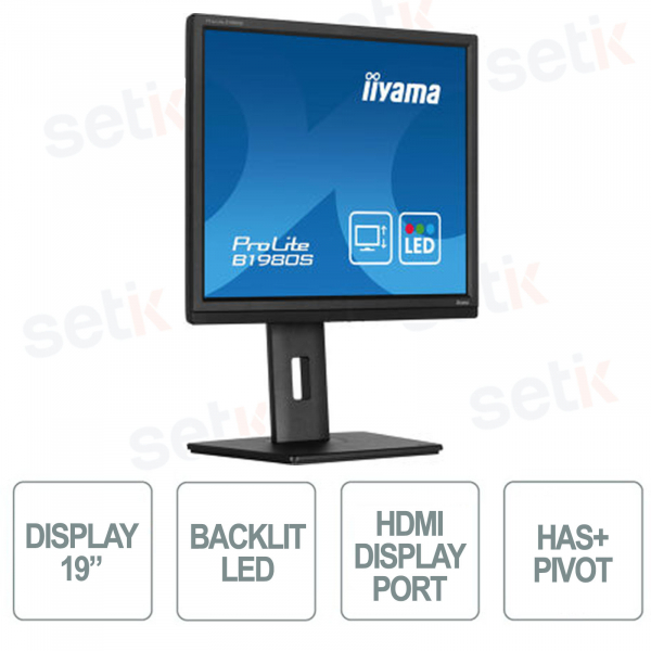 IIYAMA ProLite B1980S-B1 19 Inch LED Backlight Monitor for Video Surveillance Systems