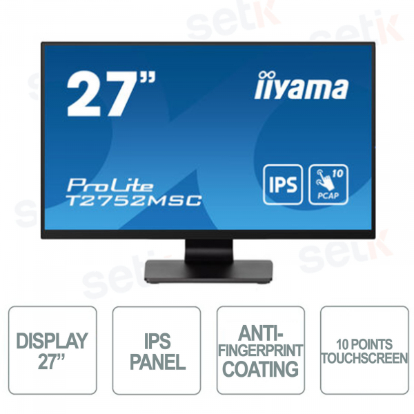 T2752MSC-B1AG - Monitor Touchscreen 27 Pollici IPS resistenza ai graffi - Full HD -  Altoparlanti