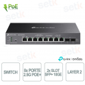 TP-Link Omada SG2210XMP-M2 Switch con 8 Porte 2.5GBASE-T, 2 Porte 10GE SFP+ e 8 porte PoE+ - Managed L2+