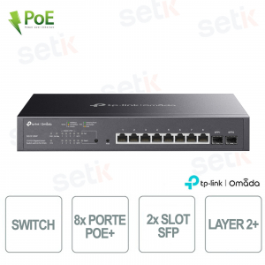 TP-Link Omada SG2210MP Switch with 8 Gigabit PoE+ Ports, 2 SFP+ Ports - Managed L2+