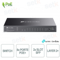 TP-Link Omada SG2210P Switch with 8 Gigabit PoE+ Ports, 2 SFP+ Ports - Managed L2+