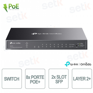 Commutateur Gigabit PoE+ 8 ports TP-Link Omada SG2210P, 2 ports SFP+ - L2+ géré