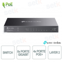 TP-Link Omada SG2008P Switch con 8 Porte Gigabit di cui 4 PoE+ - Managed L2