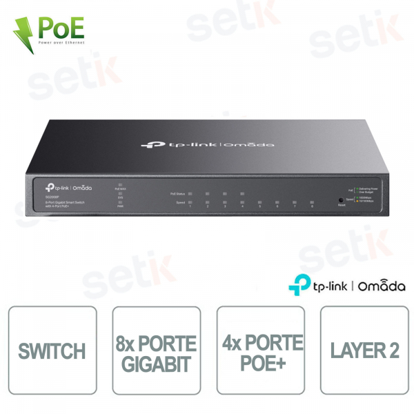 TP-Link Omada SG2008P Switch with 8 Gigabit Ports including 4 PoE+ - Managed L2