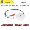 Audio Pickup Microphone with RCA + DC Connector - High Sensitivity 150mq - Setik