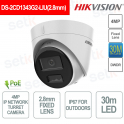 Telecamera Turret IP POE 4MP - Da esterno - Ottica 2.8mm - WDR 120dB - Smart Hybrid Light IR 30m