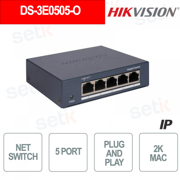 Hikvision Switch 5 Port Gigabit 2K Network Switch