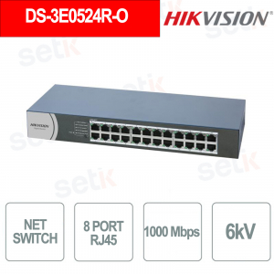 Network Switch 24 Ports 10 / 100 / 1000 Mbps RJ45 - 6kV - Hikvision