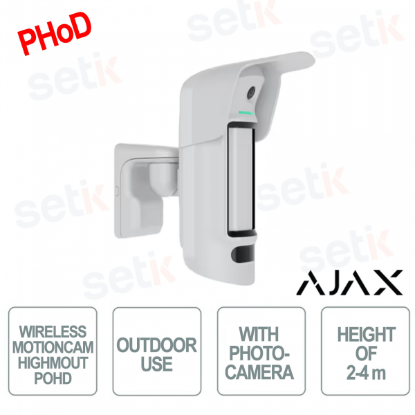 Ajax MotionCam Outdoor HighMount PhOD Jeweller: Sensore PIR-Microonde con Foto-Verifica HDR e Protezione Antisabotaggio