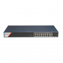 Commutateur intelligent PoE 16 ports 10/100/1000 Mbps Hikvision - 2 ports Gigabit RJ45 + 2 ports SFP