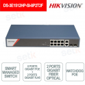 Hikvision Smart Switch 8 ports 10/100/1000 Mbps PoE - 2 Gigabit RJ45 ports + 2 SFP ports