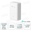 Point d'accès mural TP-Link Omada EAP625GP GPON WiFi 6 AX1800 MU-MIMO pour réseaux d'entreprise haute densité