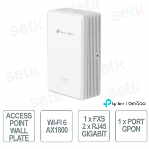 TP-Link Omada EAP625GP-Wall Access Point Wall-Plate GPON WiFi 6 AX1800 MU-MIMO for High Density Enterprise Networks