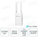 TP-Link Omada ER703WP-4G-Outdoor Gatway 4G+ Cat6 WiFi 6 AX3000 per Reti Aziendali ad Alta Densità