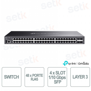 Commutateur TP-Link Omada SG5452X avec 48 ports RJ45, 4 emplacements SFP 1/10 Gbit/s - L3 géré