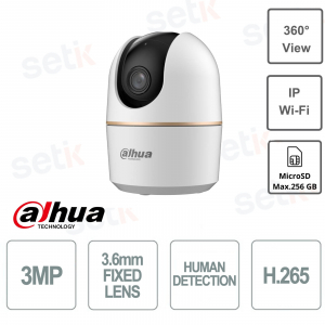 Telecamera Wi-Fi Dahua H3A 3MP con Rilevamento Umano e Pan Tilt