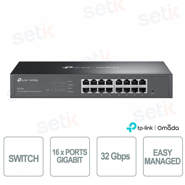 TP-Link Omada ES216G Switch with 16 Gigabit Ports - Easy Managed