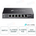 Commutateur Gigabit 6 ports TP-Link Omada ES206GP (4 ports PoE) - Gestion facile