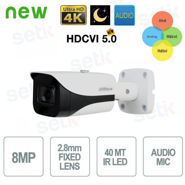 Dahua 8MP 4K 2.8mm Starlight Audio camera