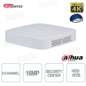 Registratore Dahua NVR 8 Canali 4K 16MP IP per telecamere videosorveglianza