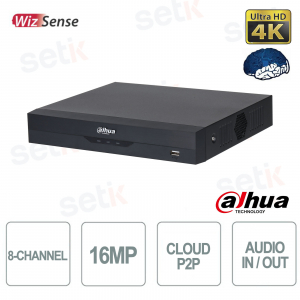 8-Channel IP NVR 4K H.265 up to 16MP 1HDD Audio - WizSense - Dahua