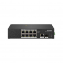 Switch di rete 8 porte Gigabit PoE + 1 porta Gigabit RJ45 + 1 porta Gigabit fibra ottica - Hikvision