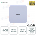 Ajax NVR DC Bianco 16 Canali – Network Video Recorder 4K a Bassa Tensione