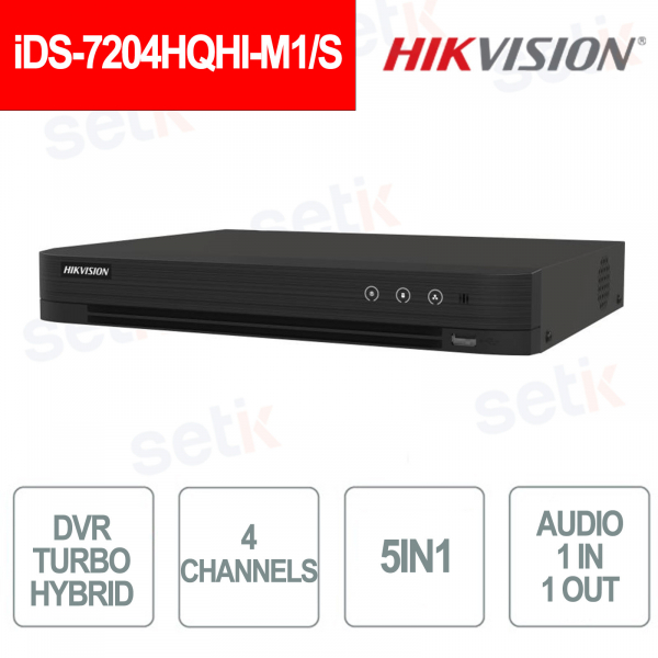 iDS-7204HQHI-M1/S - DVR Hikvision - 5in1 - 4 canali IP 6MP - Rilevamento del volto