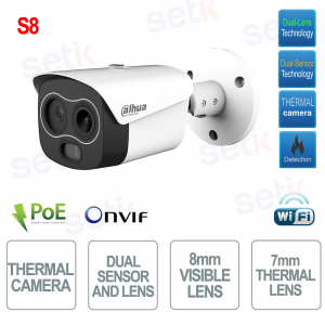 TPC-BF1241-B7F8-DW-WIFI-S8 - Caméra IP thermique ONVIF® PoE WiFi - Objectif thermique 7 mm - Objectif visible 8 mm - S8 - Dahua