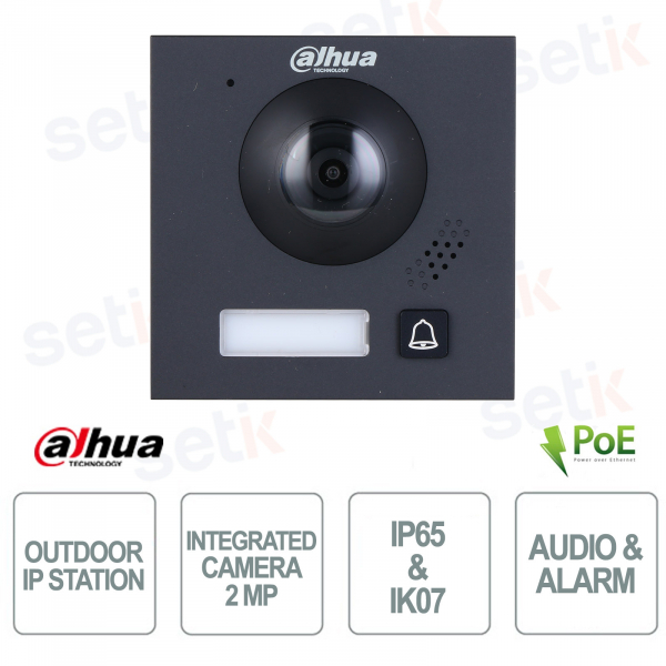 Postazione Esterna IP bifiliare con Telecamera 2Mp 168.6°- Antivandalo - Nero - Dahua