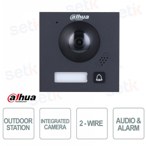 Station hybride extérieure avec caméra bifilaire 2 Mpx 160° - Bouton mécanique - Dahua
