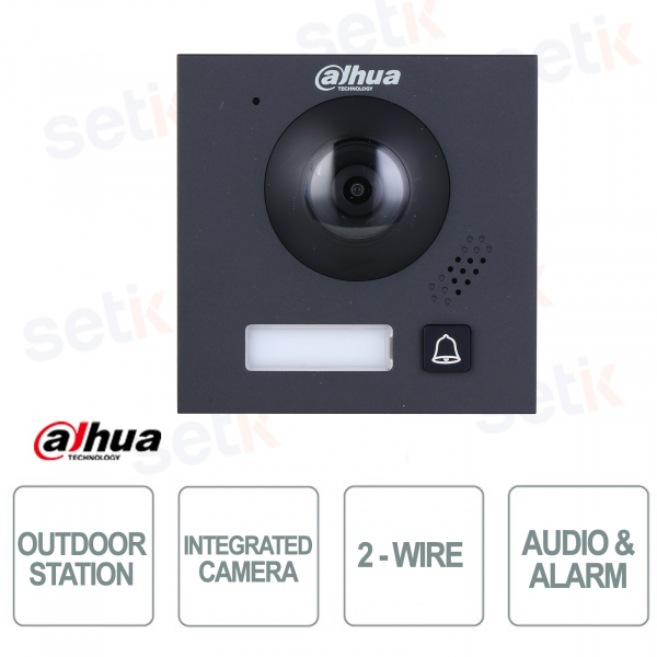 Station hybride extérieure avec caméra bifilaire 2 Mpx 160° - Bouton mécanique - Dahua