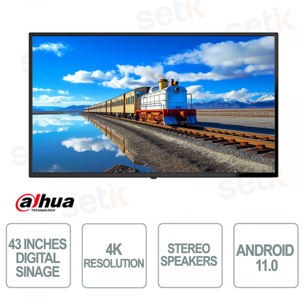 Digital Signage LCD - 43 Pollici funzionamento 24/7 - 4K - 8ms - Dahua