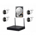 Imou Kit - 4x Telecamere Bullet WIFI 2MP Ottica Fissa 2.8mm + 1x NVR 4 Canali IP 1080P WIFI - HDD da 1TB Incluso