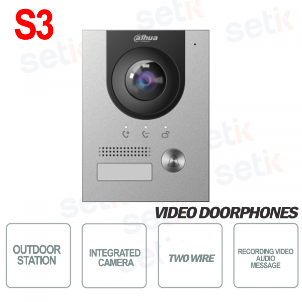 Station extérieure ONVIF® et PoE avec caméra 2 Mpx 160° - Anti-vandalisme - S3 - Dahua