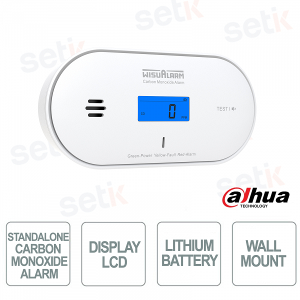 Sensore per Monossido di Carbonio a batteria da interno - Schermo LCD - Dahua