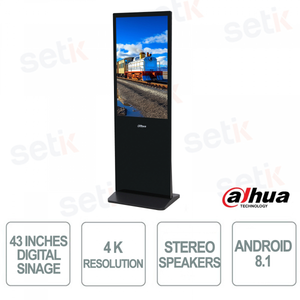 Digital Signage LCD - 43 Pollici verticale funzionamento 16/7 - 4K - 8ms - Dahua