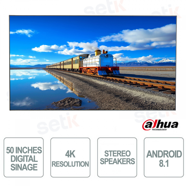 Digital Signage LCD - 50 Pollici funzionamento 16/7 - 4K - 9.5ms - Dahua
