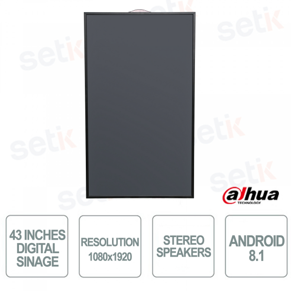 Digital Signage LCD - 43 Pollici verticale funzionamento 24/7 - 8ms - Dahua