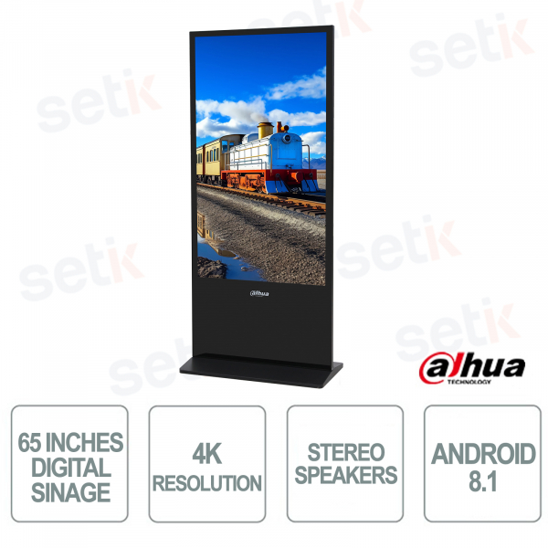 Digital Signage LCD - 65 Inch Portrait - 2160 x 3840 4K Resolution - 8ms - Dahua