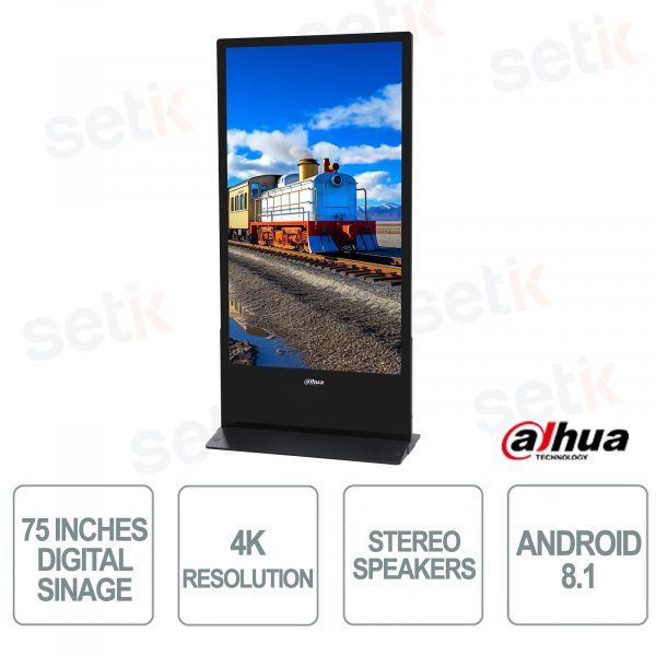 Digital Signage LCD - 75 Pollici verticale - risoluzione 2160 x 3840 4K - 8ms - Dahua