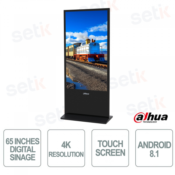 Digital Signage LCD - 65 Pollici verticale - risoluzione 4K - 8ms - Touchscreen - Dahua
