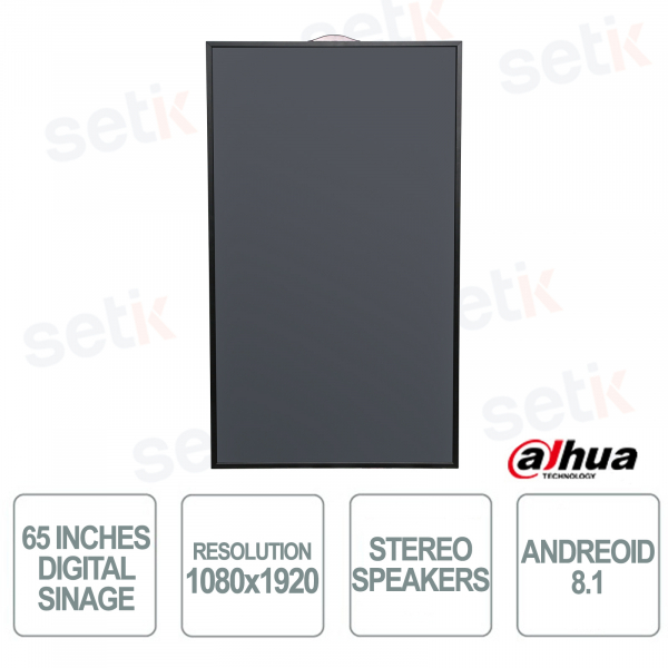 Écran LCD d'affichage numérique vertical 65 pouces, fonctionnement 24h/24 et 7j/7, 8 ms - Dahua