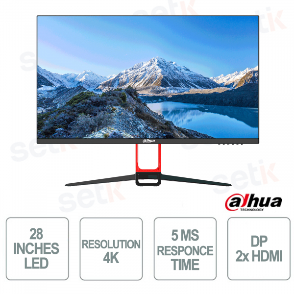 28 Pollici - LED - 4K Ultra HD - 24/7 - 5ms - DP - HDMI - Dahua