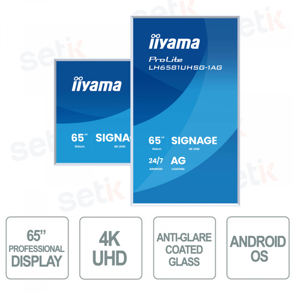 LH6581UHSG-1AG - IIYAMA - 65 inch VA AG Monitor - 4K UHD - With Stereo Speakers