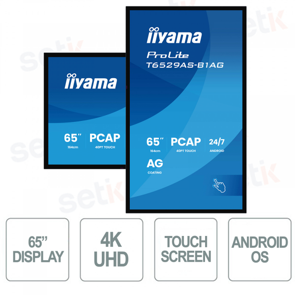 T6529AS-B1AG - IIYAMA - Monitor 65 pollici VA AG - 4K UHD - touchscreen